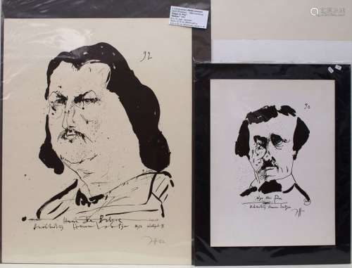Horst Janssen (1929 1995), 2 Lithografien 'Balzac'…