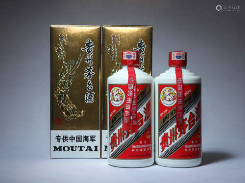 【尊贵藏珍藏】2007年专供中国海军茅台酒2瓶一组