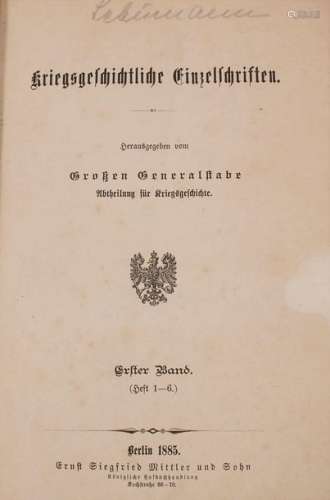 Kriegsgeschichtliche Einzelschriften, Berlin, 1885