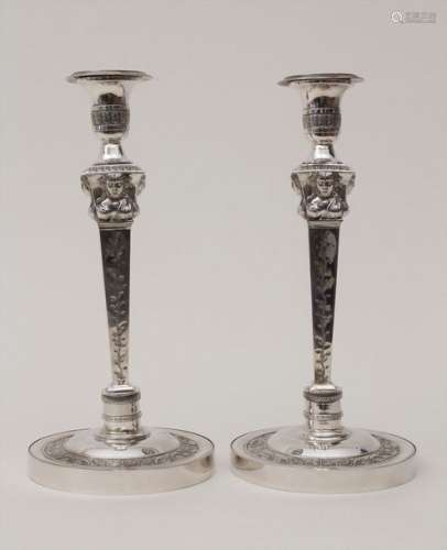 Paar Kerzenleuchter / A pair of silver candlestick…