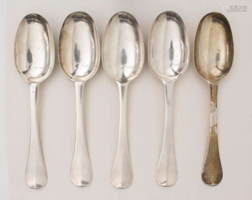 5 Löffel / 5 silver spoons, Lüttich / Liége, um 17…