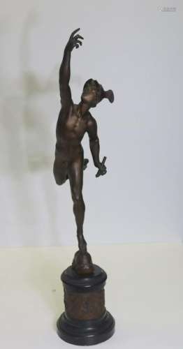 Antique Bronze Sculpture Of Mercury.