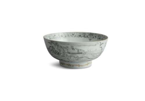 A CHINESE 'EN GRISALLE' PUNCH BOWL, Qianlong (1736- 1795), of circular form, decorated to the