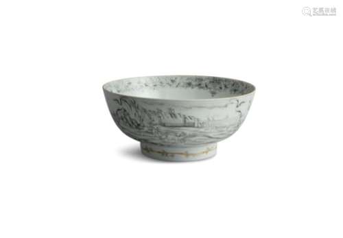 A CHINESE 'EN GRISALLE' PUNCH BOWL, Qianlong (1736- 1795), of circular form, decorated to the