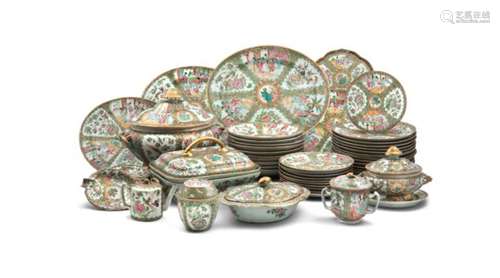 A LARGE CHINESE 'CANTON' PORCELAIN DINNER SERVICE, 19th centuryProvenance: Ron McDonald Antiques,