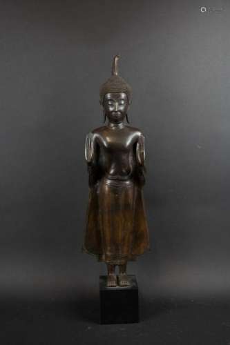 A Bronze Sukhothai Style Figure of Buddha.
