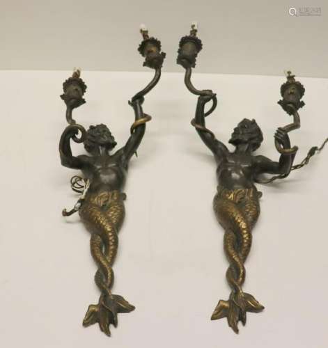 Antique And Quality Pair Of Patinated And Gilt
