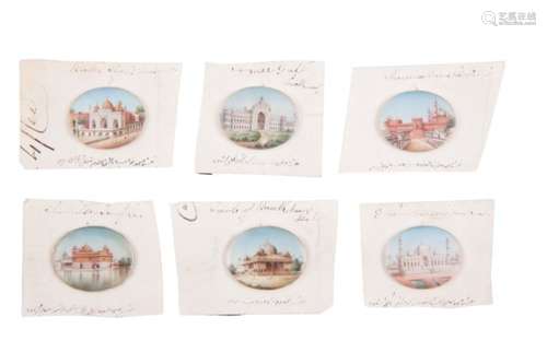 INDIAN SCHOOL (19TH CENTURY)A set of six miniatures each depicting important individual landmarks,