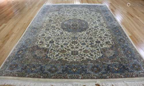 Vintage And Finely Hand Woven Area Carpet.