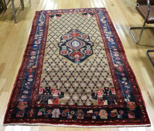 Vintage And Finely Hand Woven Area Carpet.