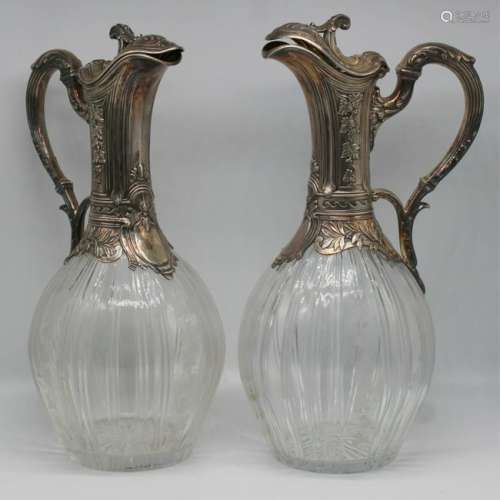 SILVER. Pair of Vaguer French .950 Silver Mounted