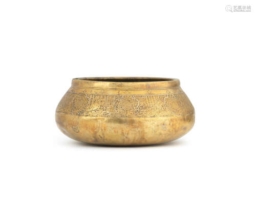 A silver-inlaid brass bowl Persia or Mesopotamia, 14th Century