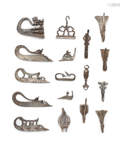 (17) A collection of steel flint-strikers and belt hooks Persia, 15th-19th Century