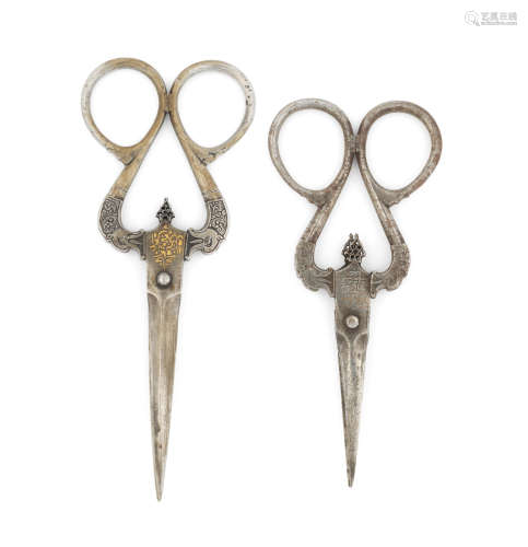 (2) Two pairs of Qajar steel scissors Persia, 18th/ 19th Century