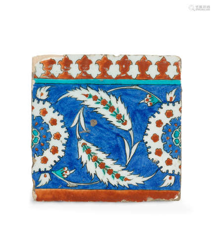 An Iznik pottery tile Turkey, circa 1575-80