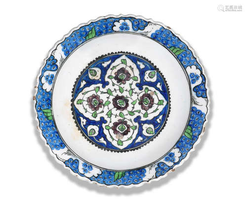 A Damascus underglaze-painted pottery dish   Syria, 16th Century