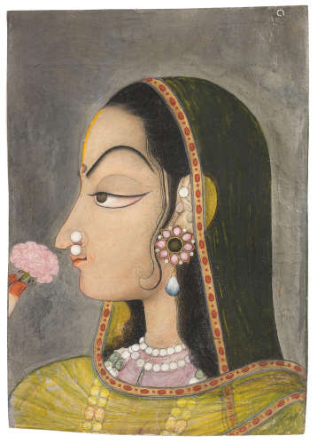 The courtesan Bani Thani, mistress of Maharajah Savant Singh (reg. 1748-64) Kishangarh, circa 1770