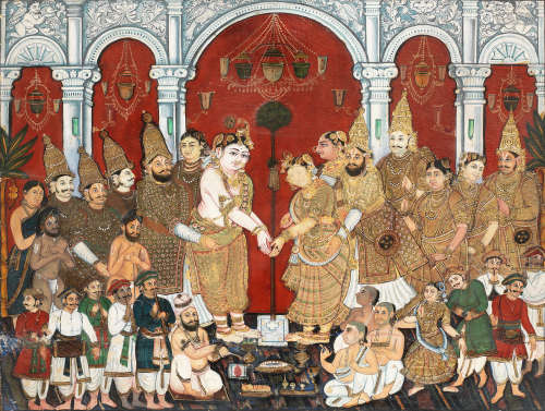 The Marriage of Krishna and Satyabhama South India, probably Mysore, late 19th Century