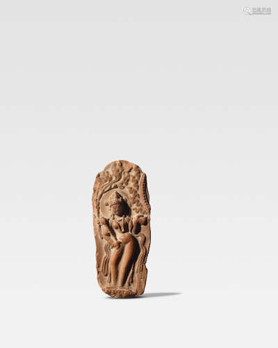 A terracotta plaque of a goddess from a Buddhist shrine Swat Valley or Kashmir, 8th/ 9th Century
