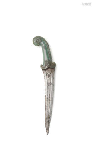 A Mughal jade-hilted dagger (khanjar) North India, 17th/ 18th Century