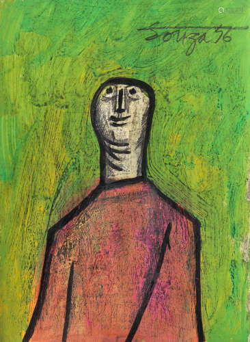 Figure on Green Background Francis Newton Souza(India, 1924-2002)