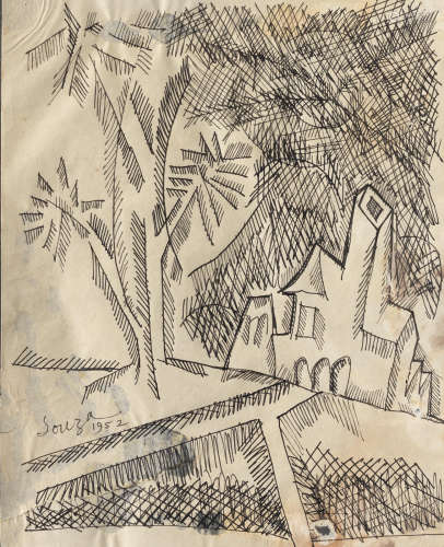 Landscape with House Francis Newton Souza(India, 1924-2002)