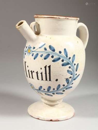 AN 18TH/19TH CENTURY ITALIAN WET DRUG JAR (AF). 9ins high.