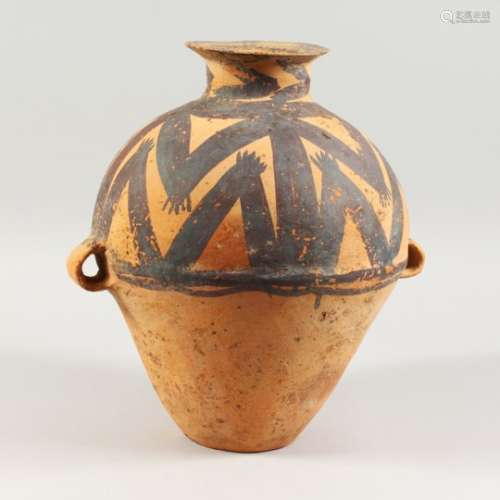 A CHINESE TERRACOTTA BURIAL URN / TOMB POT