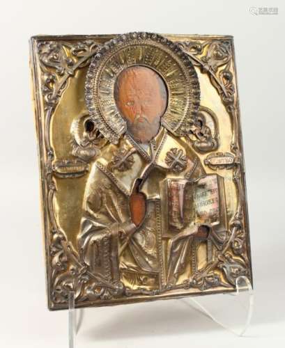 SAINT NICHOLAS, with silver cover. Maker: A.M. 12.5ins x 10ins. Dated 1855.