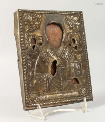 SAINT NICHOLAS, with silver cover. 6.5ins x 5ins.