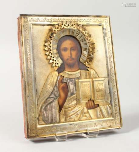 CHRIST, with silver cover. Maker: H3 84. 5.5ins x 4.5ins.