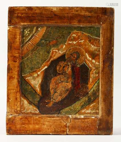 AN 18TH CENTURY RUSSIAN ICON, on panel. 8ins x 7ins.