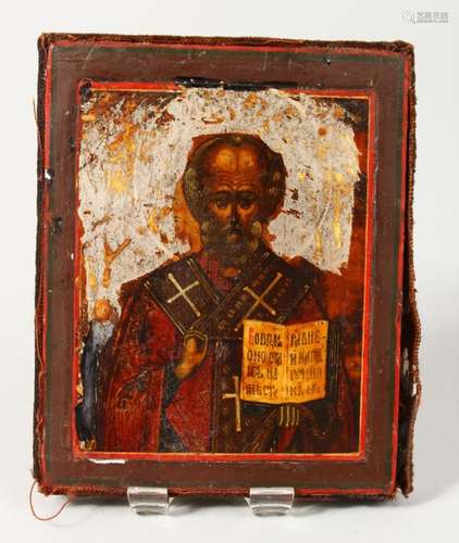 A SMALL 18TH CENTURY RUSSIAN ICON, on panel. 5.5ins x 4ins.