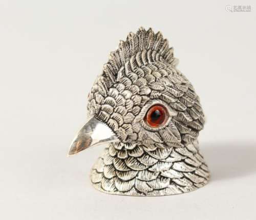A PLATED COCKATOO INKWELL.