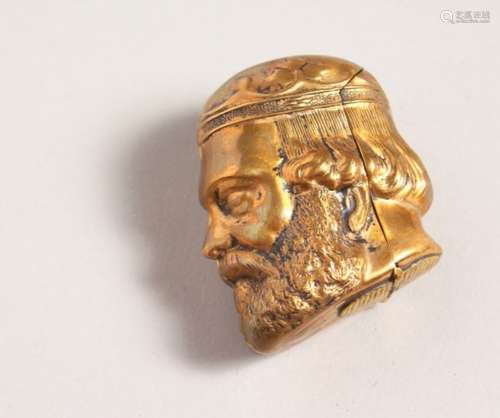 A BRASS HEAD VESTA.