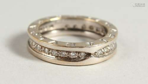 AN 18CT WHITE GOLD BULGARI DIAMOND ETERNITY RING.