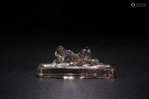 CRYSTAL FIGURE CARVING PAPER WEIGHT
