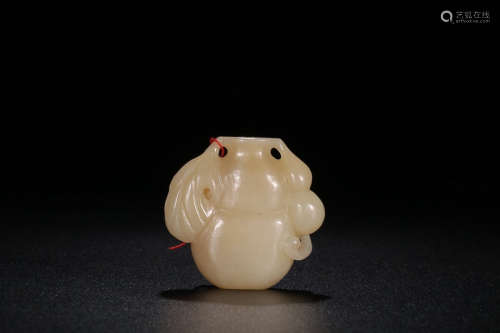 HETIAN JADE FU-LU SNUFF BOTTLE