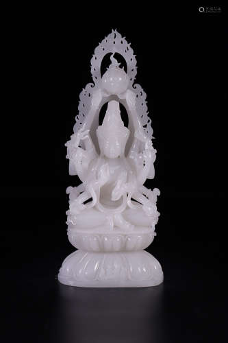 HETIAN JADE 12-ARM GUANYIN ORNAMENT