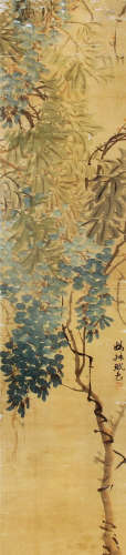赵之谦 （1829-1884 ） 紫气东来 设色绢本镜框