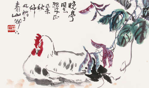 林锴 （1924-2006） 大吉图1979年作 设色纸本镜片