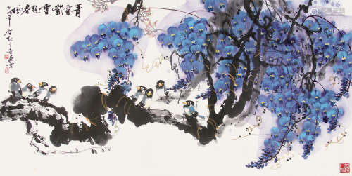 陈德宏 （b.1927） 青云紫雪点春风1994年作 设色纸本托片