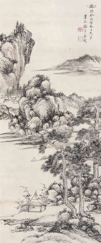 张宗苍 （1686-1756） 山水1753年作 水墨纸本立轴