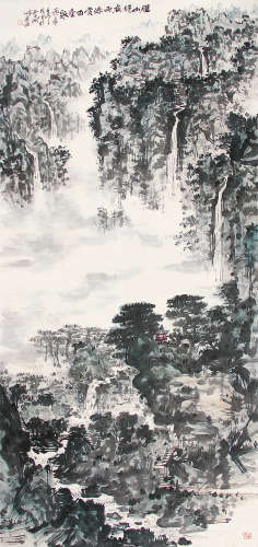 朱恒 （1916-1993） 燕山夜雨1982年作 设色纸本立轴