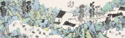 林容生 （b.1958） 山水2003年作 设色纸本镜片