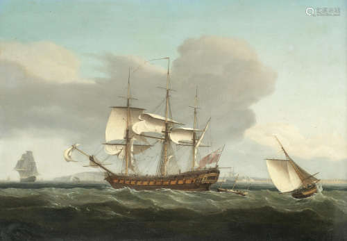 British ship of 32 guns off Deal Thomas Whitcombe(British, circa 1752-1824)