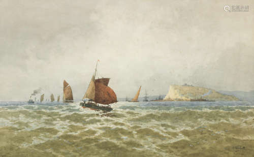 Shipping off Nobbys Head, Newcastle, Australia Henri Tebbitt(Australian, 1852-1926)