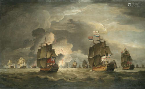 The moonlit Battle off Cape St. Vincent, 16th January 1780 Circle of Thomas Luny(British, 1759-1837)