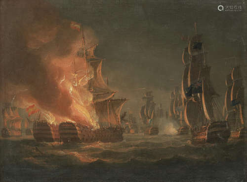 The Battle of Cabareta Point, July 1801 Thomas Whitcombe(British, circa 1752-1824)