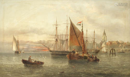 Shipping off a Dutch coast Henry Redmore(British, 1820-1887)